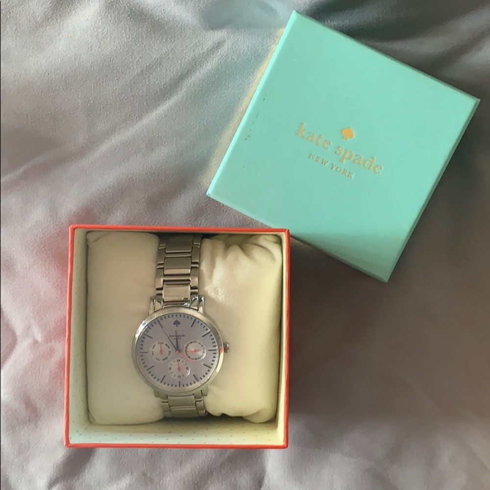 Kate Spade Gramercy Grand Silver Watch
